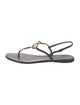 Gucci Interlocking G Logo Leather T-Strap Sandals