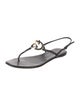 Gucci Interlocking G Logo Leather T-Strap Sandals