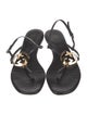 Gucci Interlocking G Logo Leather T-Strap Sandals