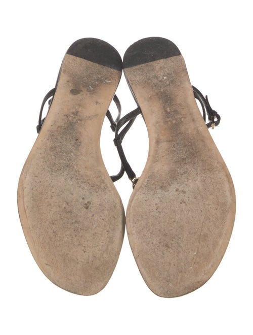 Gucci Interlocking G Logo Leather T-Strap Sandals