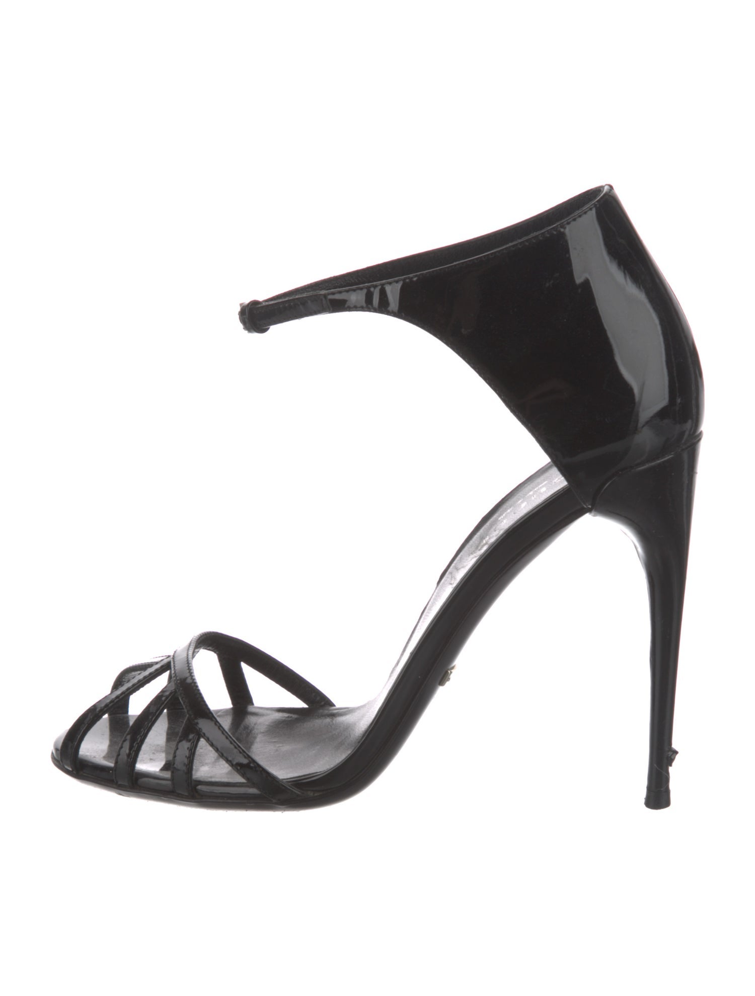 Gucci Patent Leather T-Strap Sandals