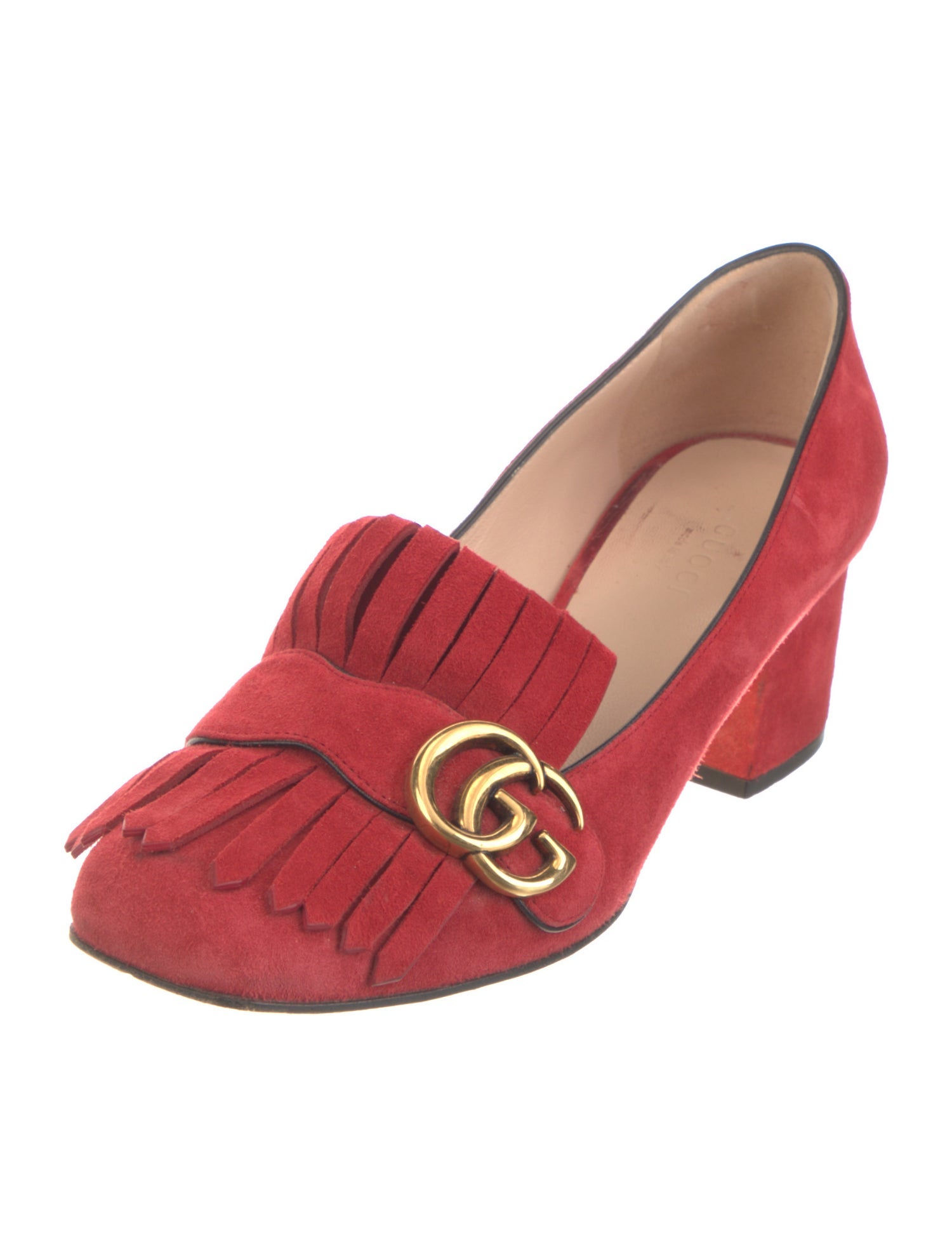 Gucci Double G Logo Suede Pumps