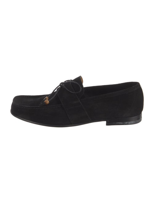 Gucci Bamboo Accent Suede Loafers