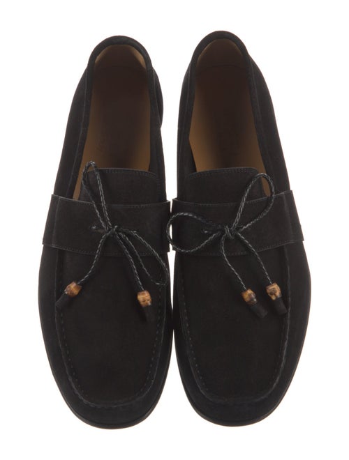 Gucci Bamboo Accent Suede Loafers
