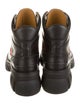 Gucci Web Accent Leather Combat Boots