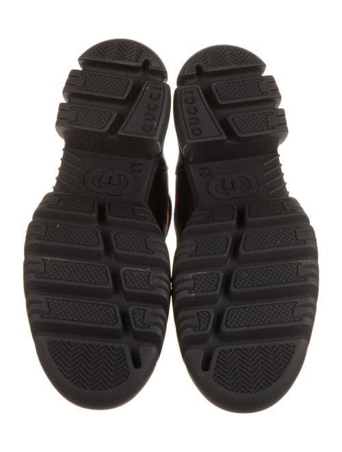 Gucci Web Accent Leather Combat Boots