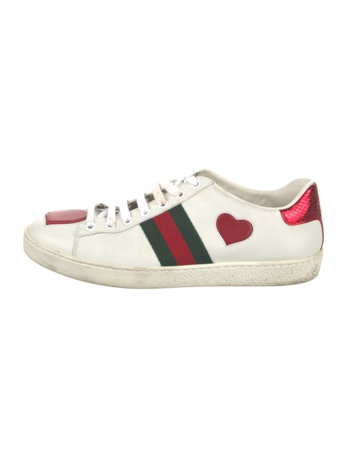 Gucci Web Accent Leather Sneakers