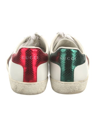 Gucci Web Accent Leather Sneakers