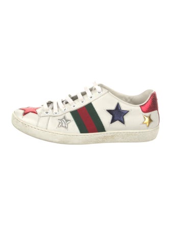 Gucci Web Accent Leather Sneakers