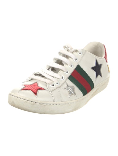 Gucci Web Accent Leather Sneakers