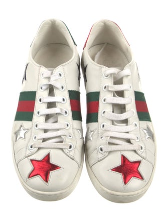 Gucci Web Accent Leather Sneakers