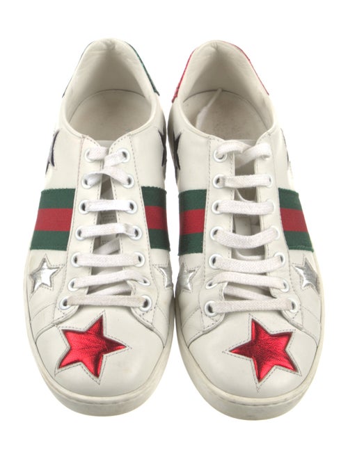 Gucci Web Accent Leather Sneakers