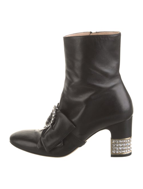 Gucci Double G Logo Leather Boots