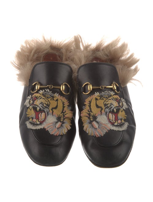 Gucci Horseferry Check Pattern Leather Mules