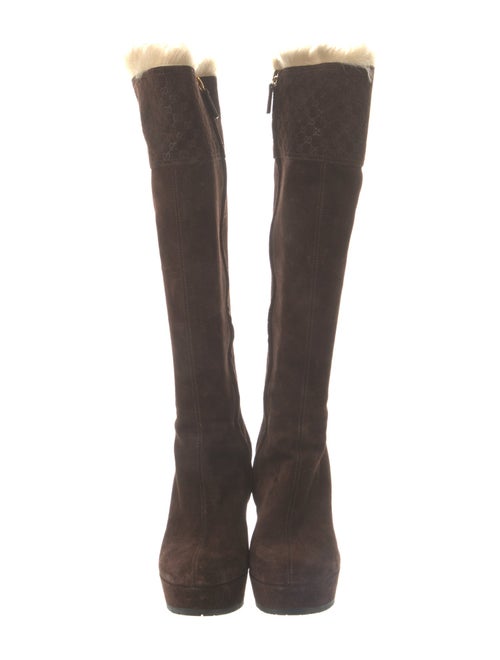 Gucci Microguccissima Pattern Suede Boots