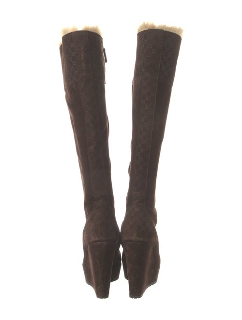 Gucci Microguccissima Pattern Suede Boots