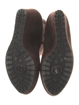 Gucci Microguccissima Pattern Suede Boots