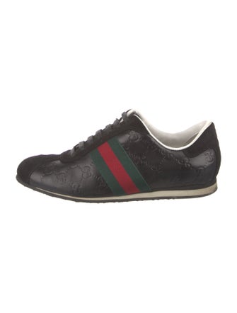 Gucci Web Accent Leather Sneakers