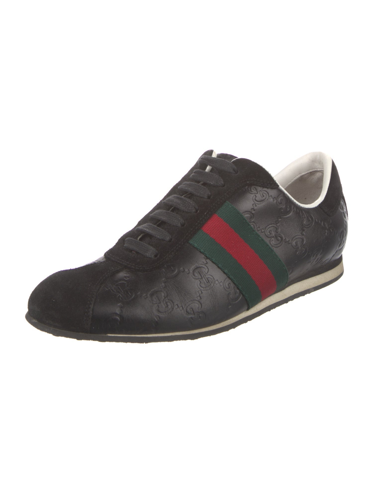 Gucci Web Accent Leather Sneakers