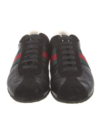 Gucci Web Accent Leather Sneakers