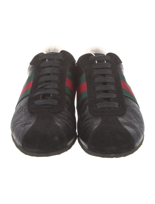 Gucci Web Accent Leather Sneakers