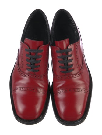 Gucci Web Accent Leather Oxfords