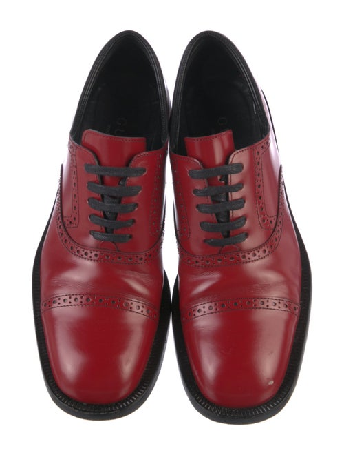 Gucci Web Accent Leather Oxfords