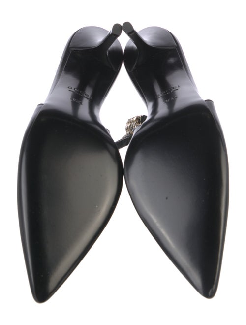 Gucci Leather Chain-Link Accents Slingback Pumps