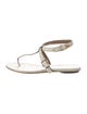 Gucci Microguccissima Pattern Leather T-Strap Sandals