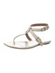 Gucci Microguccissima Pattern Leather T-Strap Sandals