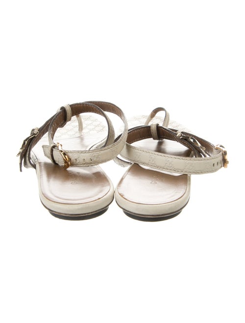 Gucci Microguccissima Pattern Leather T-Strap Sandals