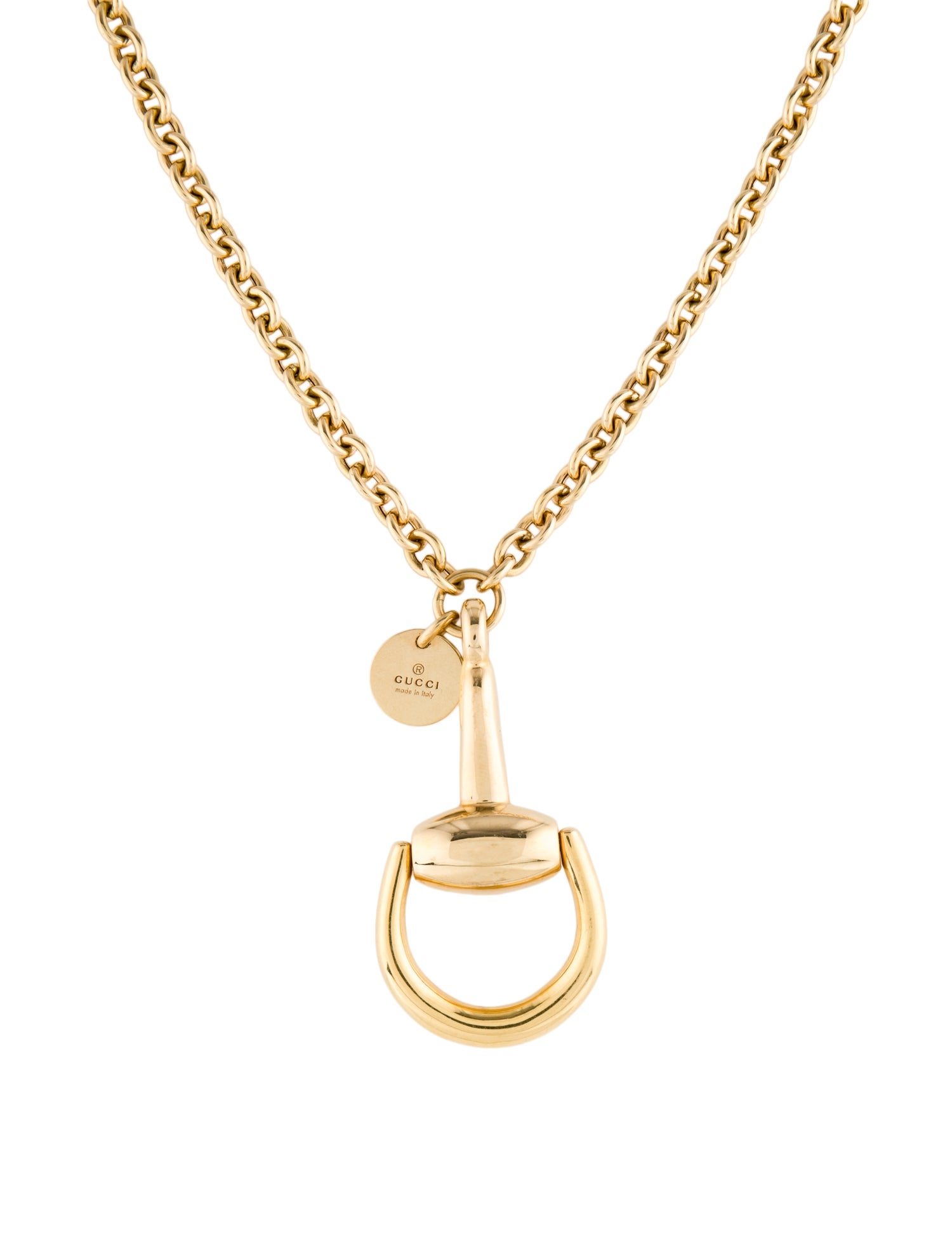 Gucci 18K Horsebit Pendant Necklace