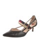Gucci Sylvie Web Accent Leather D'Orsay Pumps