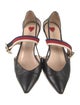 Gucci Sylvie Web Accent Leather D'Orsay Pumps