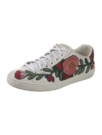 Gucci Web Accent Leather Sneakers