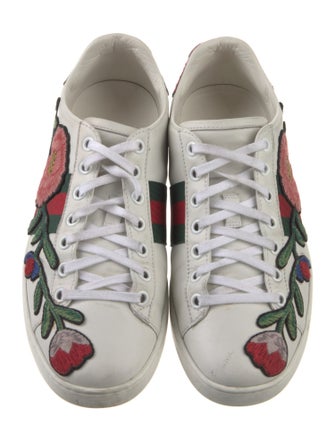 Gucci Web Accent Leather Sneakers