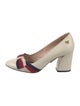 Gucci Sylvie Web Accent Leather Pumps