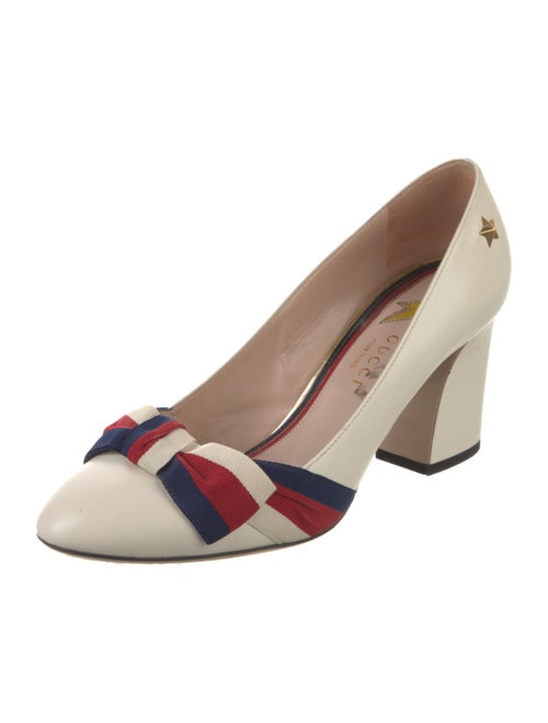 Gucci Sylvie Web Accent Leather Pumps