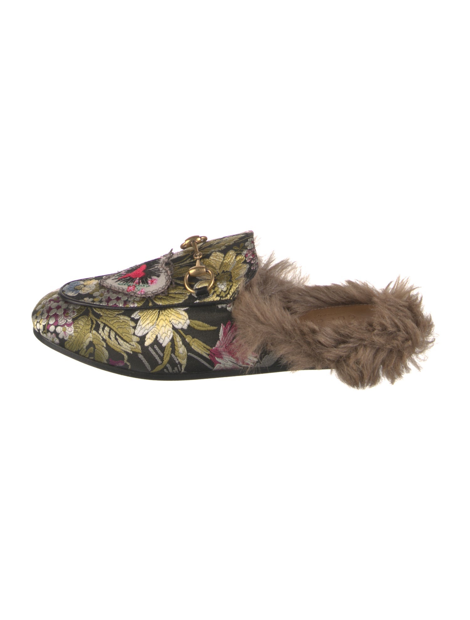 Gucci Horsebit Accent Floral Print Mules