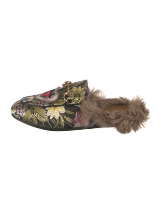 Gucci Horsebit Accent Floral Print Mules
