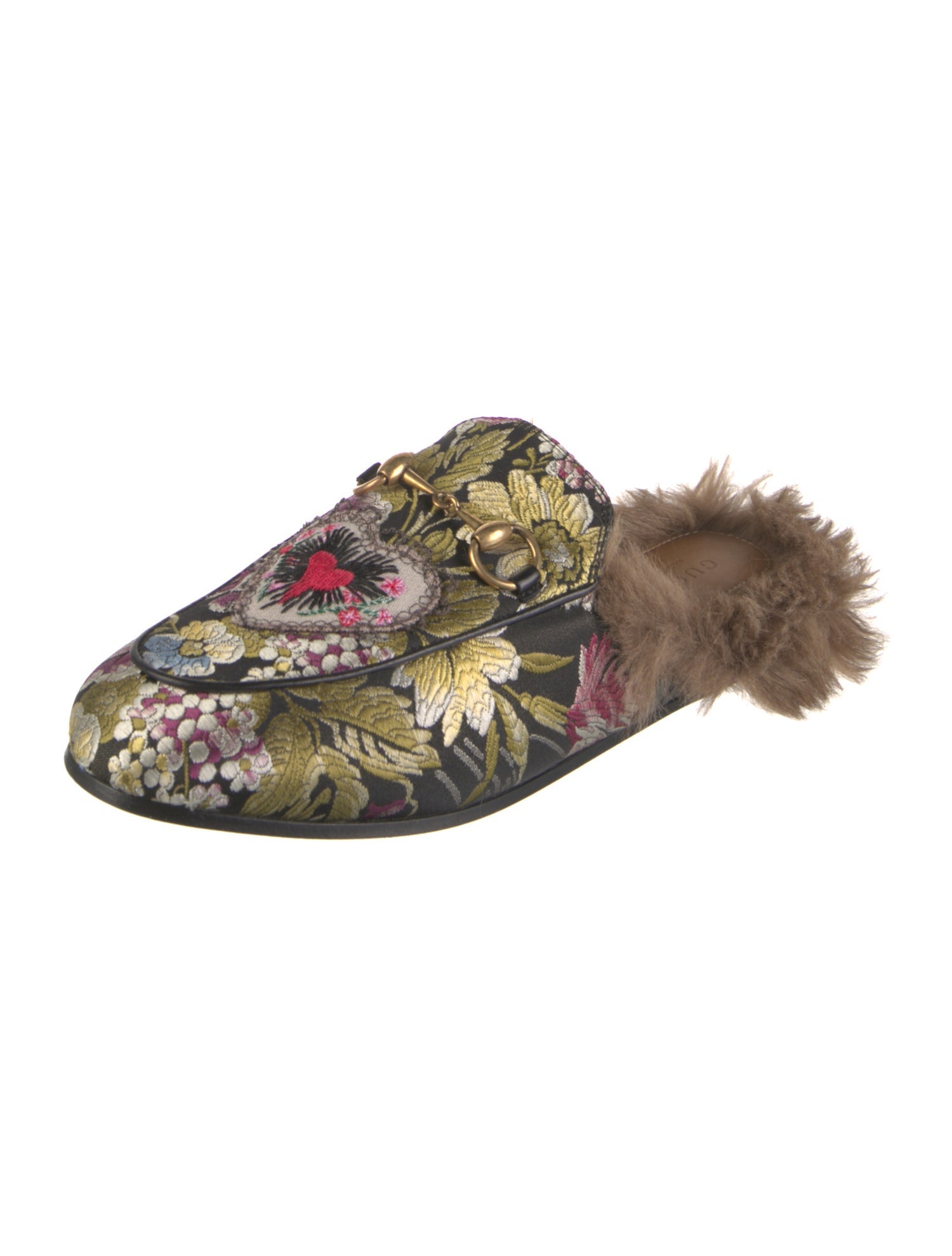 Gucci Horsebit Accent Floral Print Mules