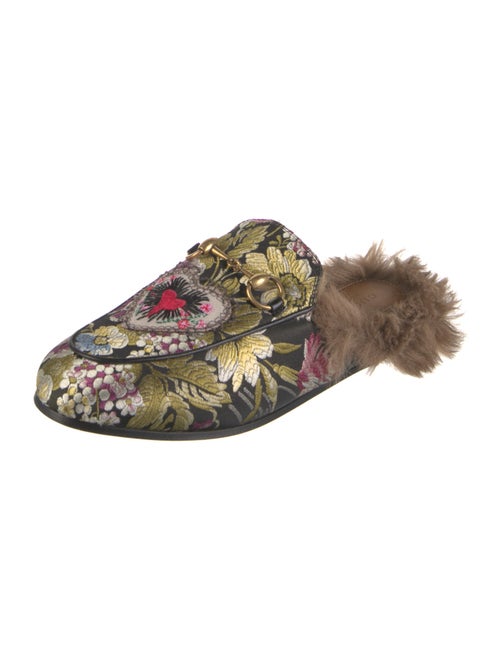 Gucci Horsebit Accent Floral Print Mules