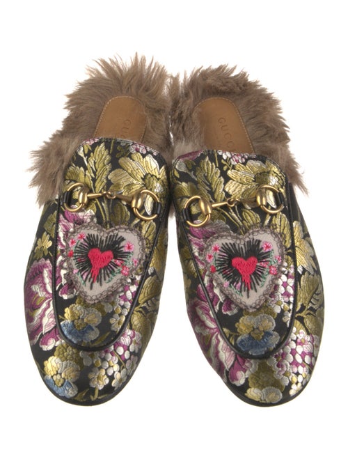 Gucci Horsebit Accent Floral Print Mules