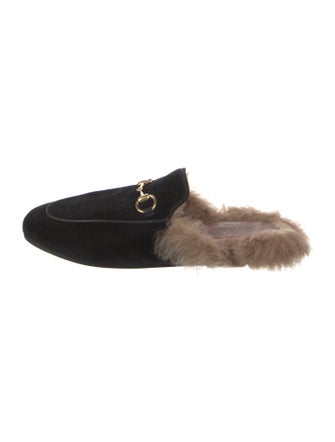 Gucci 1955 Horsebit Accent Velvet Mules