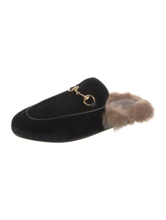 Gucci 1955 Horsebit Accent Velvet Mules
