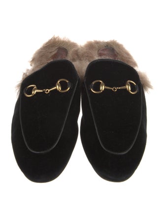 Gucci 1955 Horsebit Accent Velvet Mules