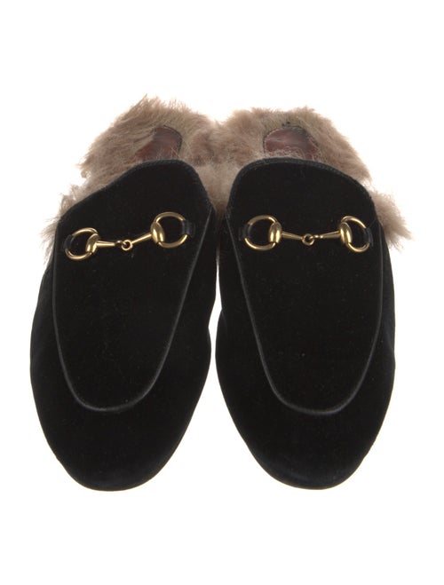 Gucci 1955 Horsebit Accent Velvet Mules