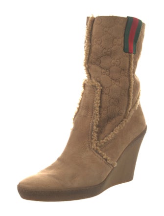 Gucci Web Accent Suede Boots