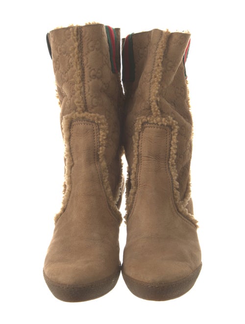 Gucci Web Accent Suede Boots