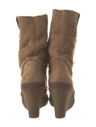 Gucci Web Accent Suede Boots
